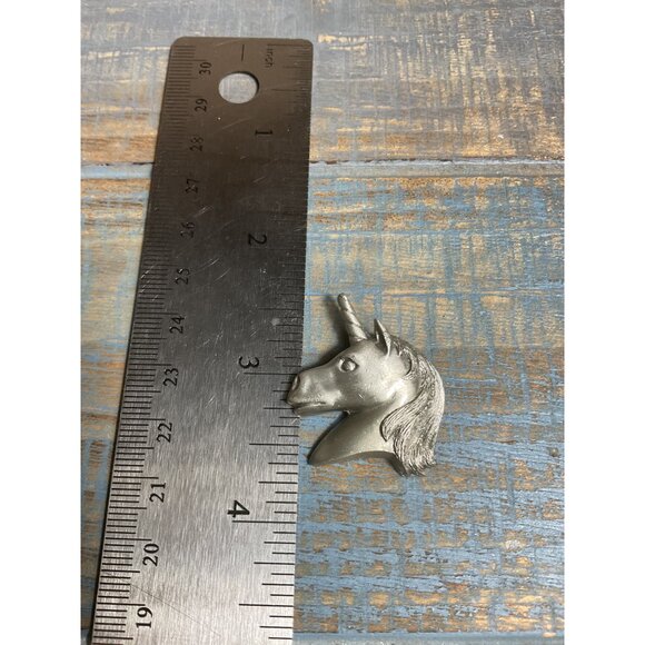 Silver Tone Unicorn Head Metal Pendant or Charm - Picture 3 of 4